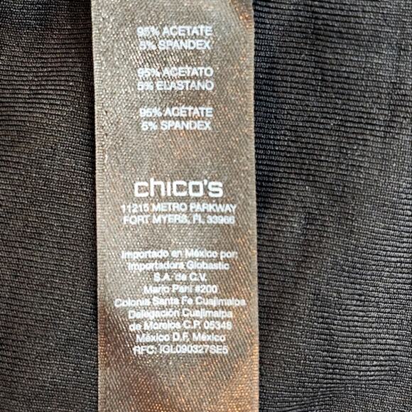 Travelers by Chico's Black Open Front Cardigan with Roushed Wrists Chico 3 US 16 - Picture 5 of 9